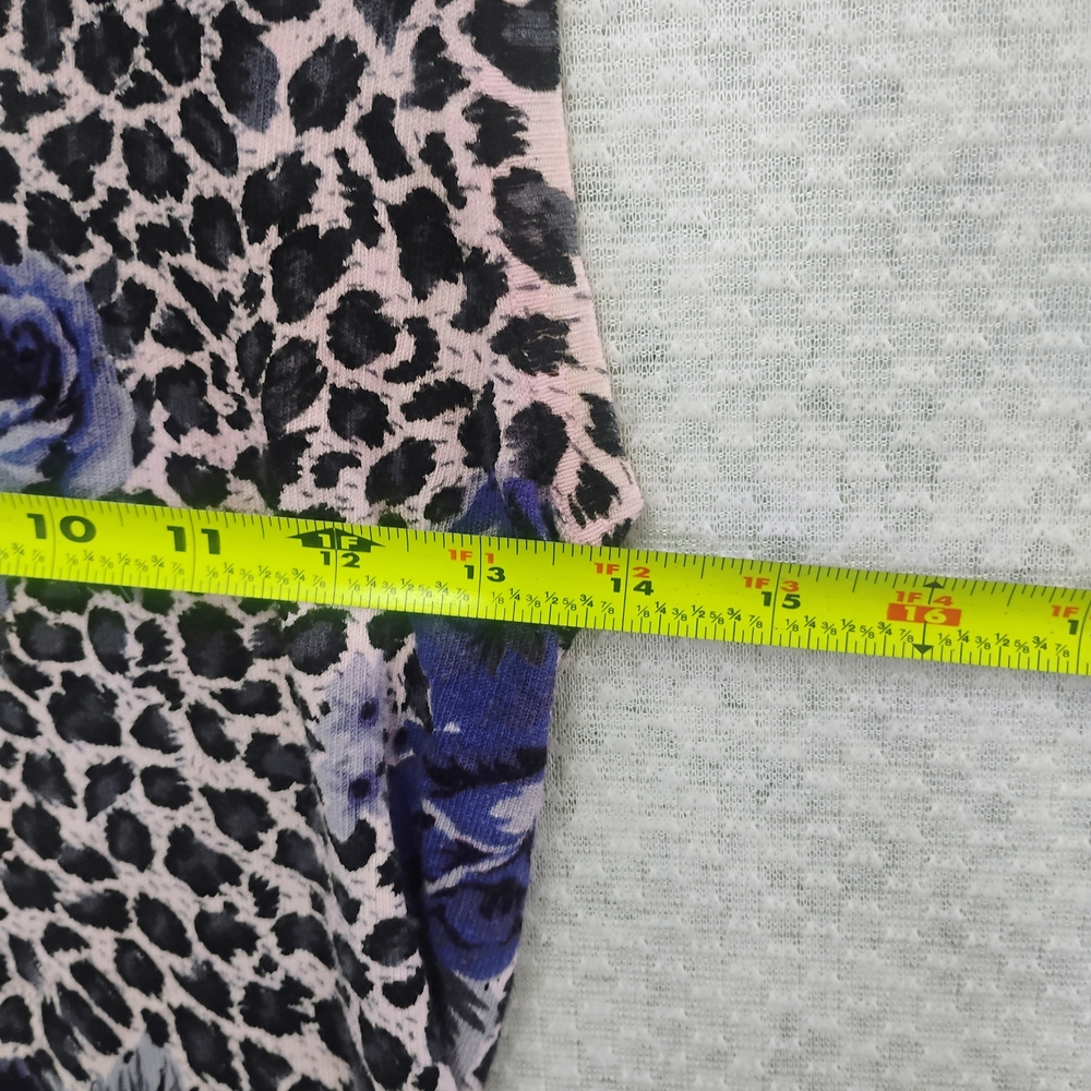 Vintage Elizabeth New York Leopard Print Top White Black Size M Cottagecore Boho - Picture 2 of 6